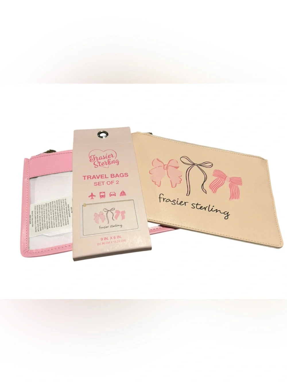 Pink & Cream Travel Bag Set - 2 Pack